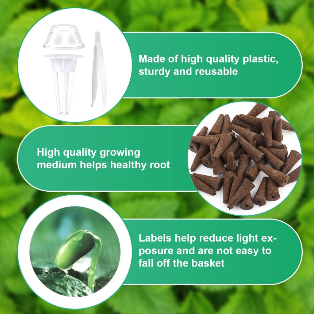 101pcs Seed Pod Kit for Garden, Grow Anything Kit Hydroponic Seed Kit Hydroponics Garden Accessories with 20 Grow Baskets, 20 Transparent Insulation Lids, 40 Grow Sponges, 20 Plant Labels 101pcs Seed Pod Kit for Garden, Grow Anything Kit Hydroponic Seed Kit Hydroponics Garden Accessories with 20 Grow Baskets, 20 Transparent Insulation Lids, 40 Grow Sponges, 20 Plant Labels