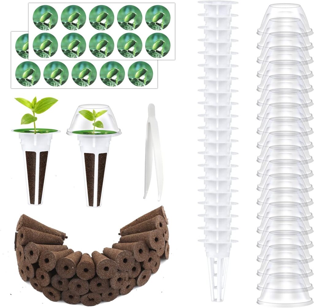 101pcs Seed Pod Kit for Garden, Grow Anything Kit Hydroponic Seed Kit Hydroponics Garden Accessories with 20 Grow Baskets, 20 Transparent Insulation Lids, 40 Grow Sponges, 20 Plant Labels 101pcs Seed Pod Kit for Garden, Grow Anything Kit Hydroponic Seed Kit Hydroponics Garden Accessories with 20 Grow Baskets, 20 Transparent Insulation Lids, 40 Grow Sponges, 20 Plant Labels