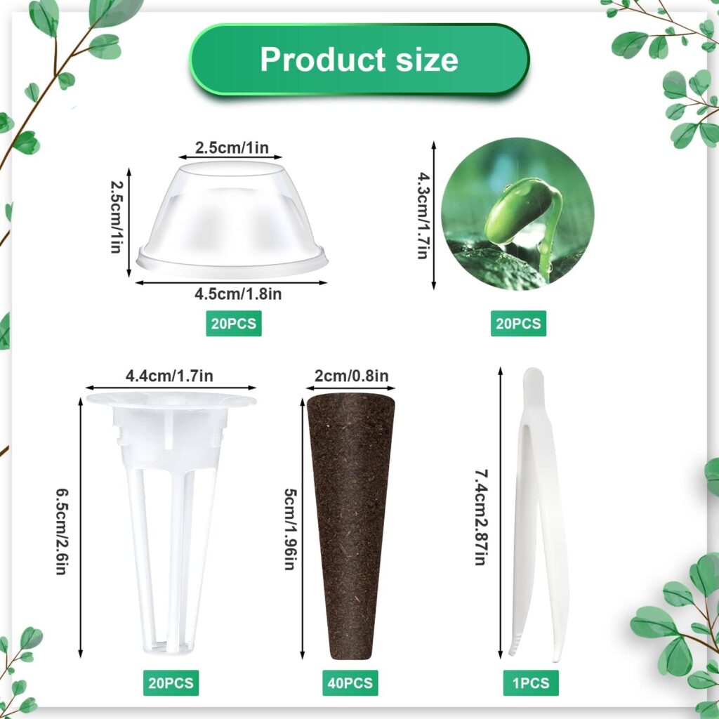 101pcs Seed Pod Kit for Garden, Grow Anything Kit Hydroponic Seed Kit Hydroponics Garden Accessories with 20 Grow Baskets, 20 Transparent Insulation Lids, 40 Grow Sponges, 20 Plant Labels 101pcs Seed Pod Kit for Garden, Grow Anything Kit Hydroponic Seed Kit Hydroponics Garden Accessories with 20 Grow Baskets, 20 Transparent Insulation Lids, 40 Grow Sponges, 20 Plant Labels