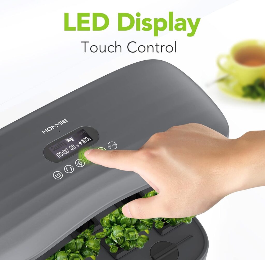 Hommie Hydroponics Growing System, 12 Pods Indoor Herb Garden with 192 Pcs LED Grow Lights, Indoor Garden Plants Germination Kit with Visible Water Level Window, Touch Panel, Smart Timer