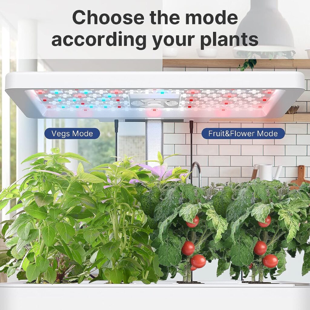iDOO 12 Pods Hydroponics Growing System, Indoor Herb Garden with 23W LED Grow Light, Automatic Timer, Germination Kit with Fan, Height Adjustable for Home Kitchen, White iDOO 12 Pods Hydroponics Growing System, Indoor Herb Garden with 23W LED Grow Light, Automatic Timer, Germination Kit with Fan, Height Adjustable for Home Kitchen, White