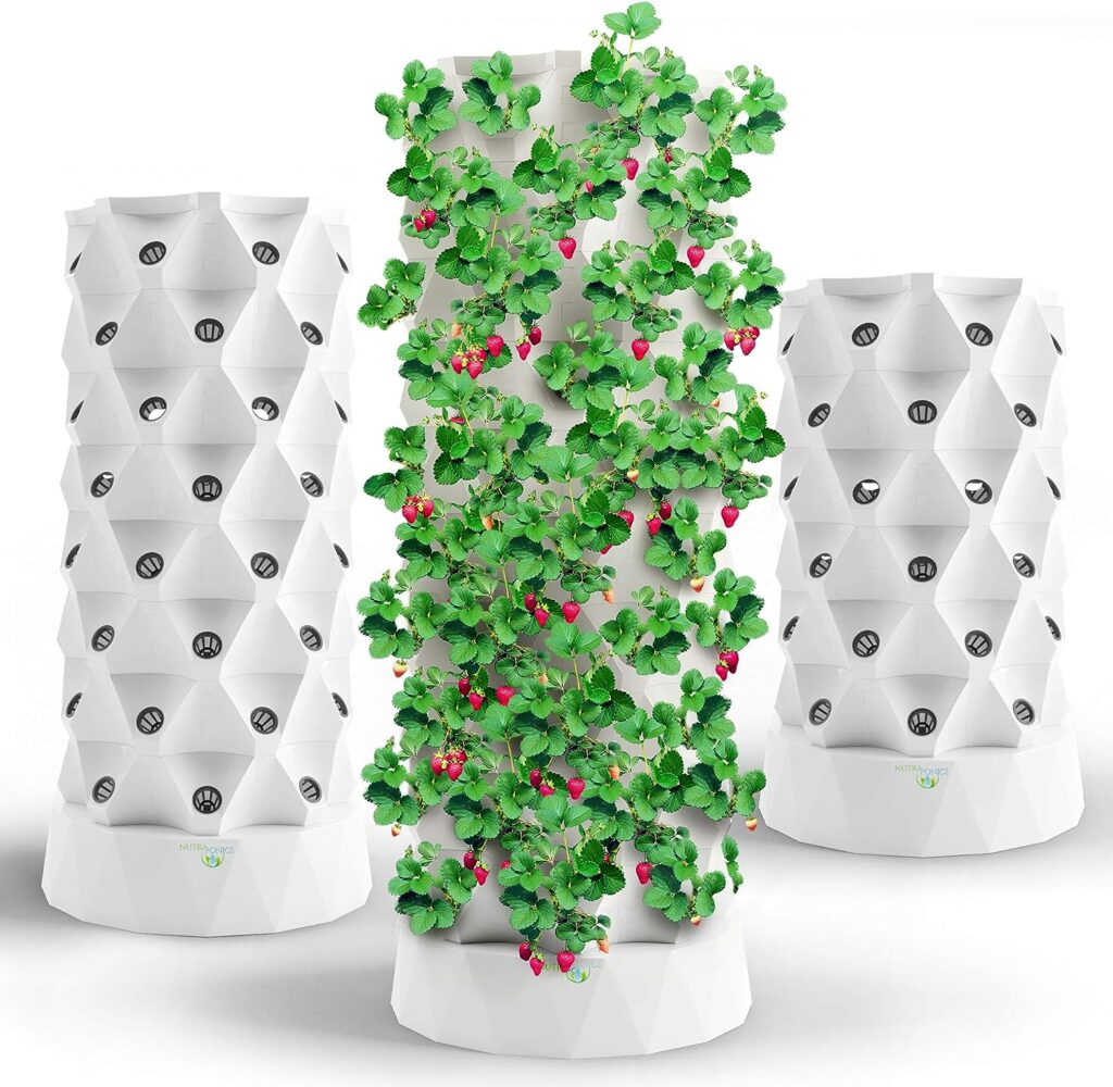 Nutraponics Hydroponics Tower - Hydroponics Growing System for Indoor Herbs, Fruits and Vegetables - Aeroponic Tower with Hydrating Pump, Timer, Adapter, Seeding Bed Net Pots (48 Pots) Nutraponics Hydroponics Tower - Hydroponics Growing System for Indoor Herbs, Fruits and Vegetables - Aeroponic Tower with Hydrating Pump, Timer, Adapter, Seeding Bed Net Pots (48 Pots)