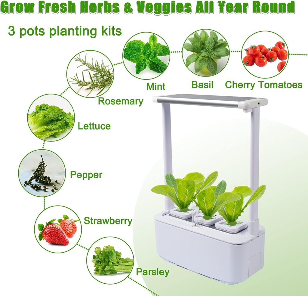 Pawmate Hydroponics Growing System, Indoor Herb Garden Starter Kit with Adjustable LED Grow Light, Smart Garden Planter, Automatic Timer Germination Kit Pawmate Hydroponics Growing System, Indoor Herb Garden Starter Kit with Adjustable LED Grow Light, Smart Garden Planter, Automatic Timer Germination Kit