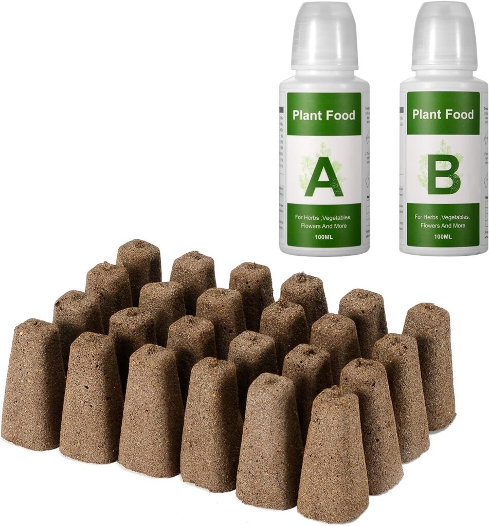 Yoocaa Seed Pods Kit for Hydroponics Growing System, Seed Starter Pods with 24pcs Grow Sponges, AB Solid Nutrient Plant Foods, Seed Starter Plugs Replacements Yoocaa Seed Pods Kit for Hydroponics Growing System, Seed Starter Pods with 24pcs Grow Sponges, AB Solid Nutrient Plant Foods, Seed Starter Plugs Replacements