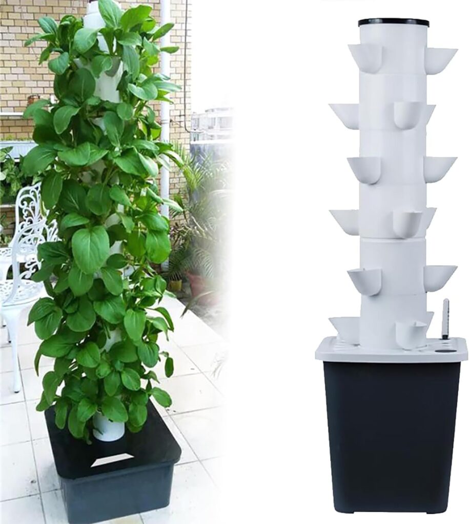 30-Plant Hydroponics Tower Garden Hydroponic Growing System Aeroponics Growing Kit for Herbs, Fruits and Vegetables with Hydrating Pump, Adapter, Net Pots, Timer for Herbs, Fruits and Vegetables 30-Plant Hydroponics Tower Garden Hydroponic Growing System Aeroponics Growing Kit for Herbs, Fruits and Vegetables with Hydrating Pump, Adapter, Net Pots, Timer for Herbs, Fruits and Vegetables