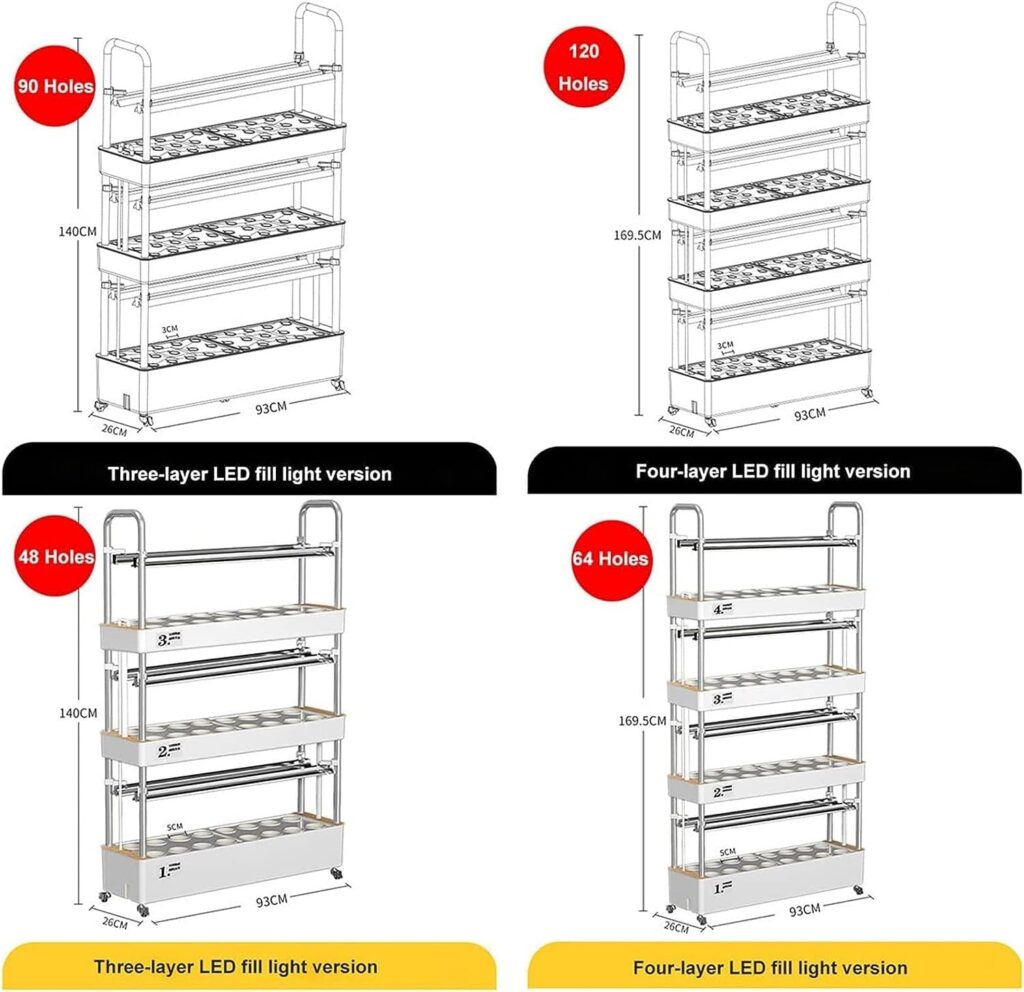 Hydroponic Growing Kits Indoor Garden Hydroponic Growing System ｜3 Tier Hydroponics Tower Set,Hydroponic Planter,Plant Vertical Hydroponics,Suitable For Planting Leafy Vegetables,Stem Vegetables ( Siz