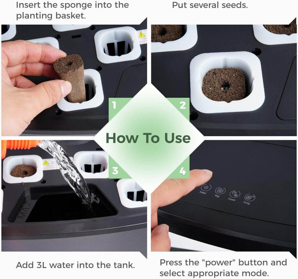 SWEWARM 12 Pods Hydroponics Growing System with 1.5LWater Tank, 2 Modes Hydroponics Growing System with 36W LED Grow Light Height Adjustable for Starter Professional Indoor Pants Growing SWEWARM 12 Pods Hydroponics Growing System with 1.5LWater Tank, 2 Modes Hydroponics Growing System with 36W LED Grow Light Height Adjustable for Starter Professional Indoor Pants Growing