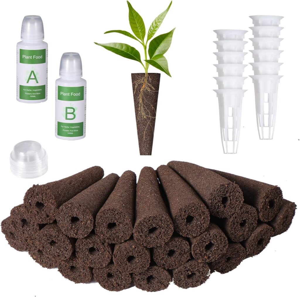 Yoocaa Seed Pods Kit for Aerogarden, 24pcs Grow Sponges with AB Solid Nutrient Plant Foods, Seed Starter Pods Replacement Root Growth Sponges Compatible with Aero Garden, LYKO, QYO Yoocaa Seed Pods Kit for Aerogarden, 24pcs Grow Sponges with AB Solid Nutrient Plant Foods, Seed Starter Pods Replacement Root Growth Sponges Compatible with Aero Garden, LYKO, QYO