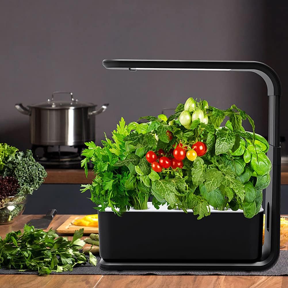 3 Pods Indoor Herb Garden Kit Hydroponics Growing System, with LED Grow Light Automatic Timer Germination Kits 35cm Height Adjustable Smart Garden Planter for Home, Kitchen, Gardening black 3 Pods Indoor Herb Garden Kit Hydroponics Growing System, with LED Grow Light Automatic Timer Germination Kits 35cm Height Adjustable Smart Garden Planter for Home, Kitchen, Gardening black