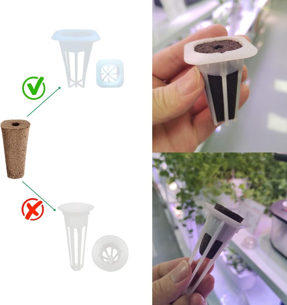 Ambgrow 50pcs Grow Baskets for Indoor Hydroponics Supplies, Hydroponics Growing System Plant Seed Pods Compatible with Partly QYO, LYKO,Idoo Hydroponic Garden System(Square)