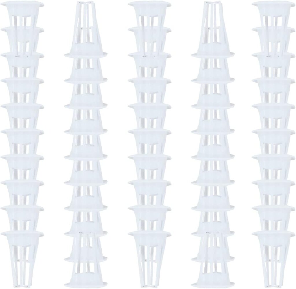 Ambgrow 50pcs Grow Baskets for Indoor Hydroponics Supplies, Hydroponics Growing System Plant Seed Pods Compatible with Partly QYO, LYKO,Idoo Hydroponic Garden System(Square)