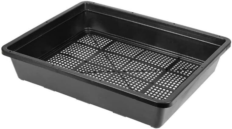 BeGrit Seed Starter Trays 5-Pack 15x12 inch Mesh Bottom Tray Plastic Plant Trays Garden Seedling Starter Kit for Plants,Microgreens,Soil Blocks,Wheatgrass,Hydroponic and Fodder Systems