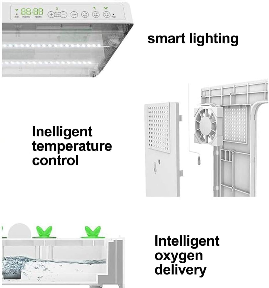 DISHENGZHEN Hydroponics Growing System, 30 Pods Indoor Herb Garden Kit with 20W LED Grow Light Automatic Timer Germination Kits, 4L Water Tank Smart Garden Planter for Home, Kitchen, Gardening DISHENGZHEN Hydroponics Growing System, 30 Pods Indoor Herb Garden Kit with 20W LED Grow Light Automatic Timer Germination Kits, 4L Water Tank Smart Garden Planter for Home, Kitchen, Gardening