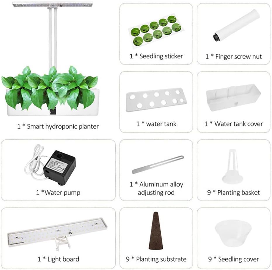 Indoor Herb Garden Kit Hydroponics Growing System, 9 Pods with 15W LED Grow Light Automatic Timer Germination Kits Height Adjustable Smart Garden Planter for Home, Kitchen, Gardening B Indoor Herb Garden Kit Hydroponics Growing System, 9 Pods with 15W LED Grow Light Automatic Timer Germination Kits Height Adjustable Smart Garden Planter for Home, Kitchen, Gardening B