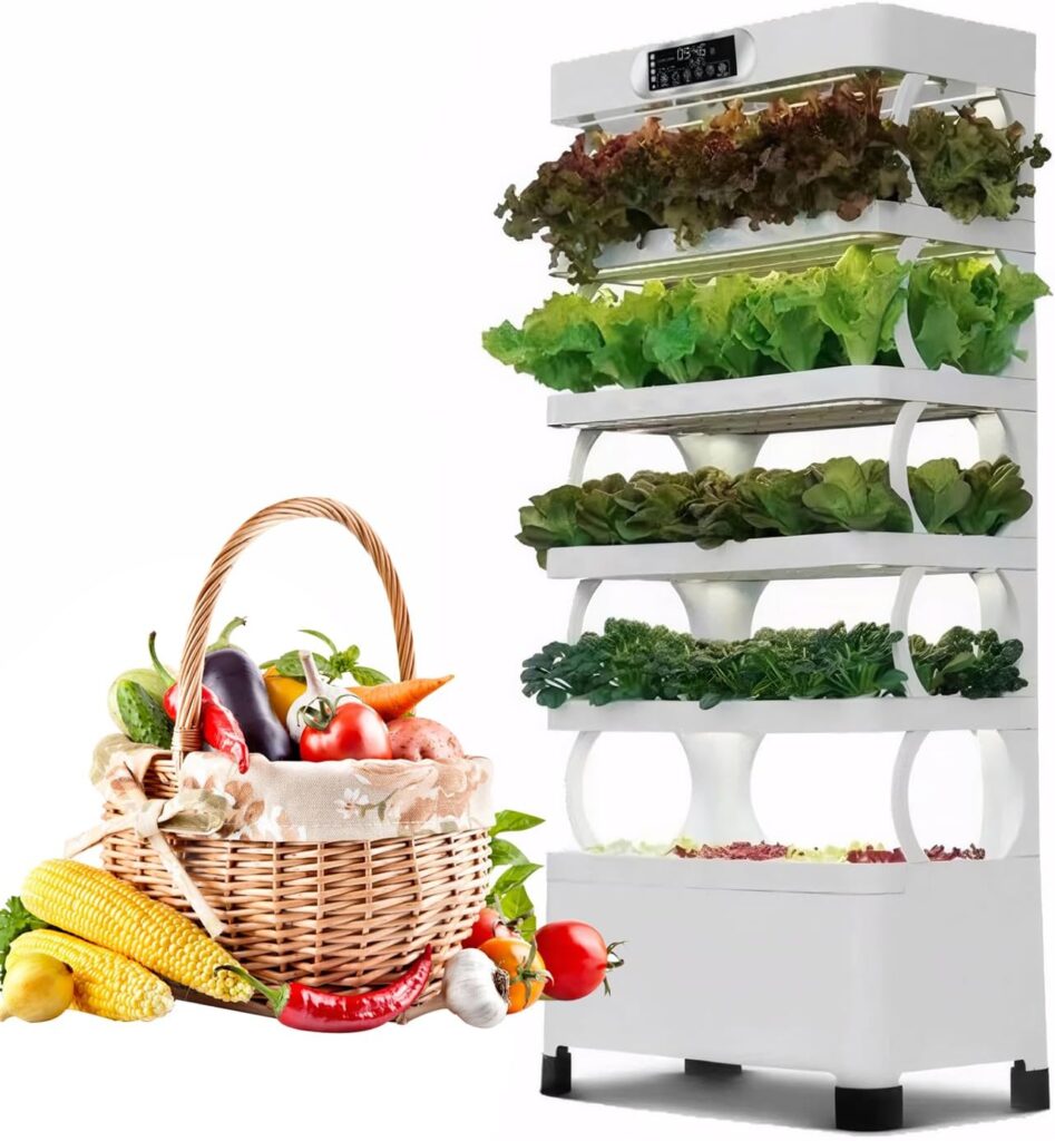 150 Sites Hydroponics Growing System, Vertical Hydroponics Planting Kit with LED Light and Smart Touch Control, Indoor Herb Garden Planting Kit, for Vegetables Fruits