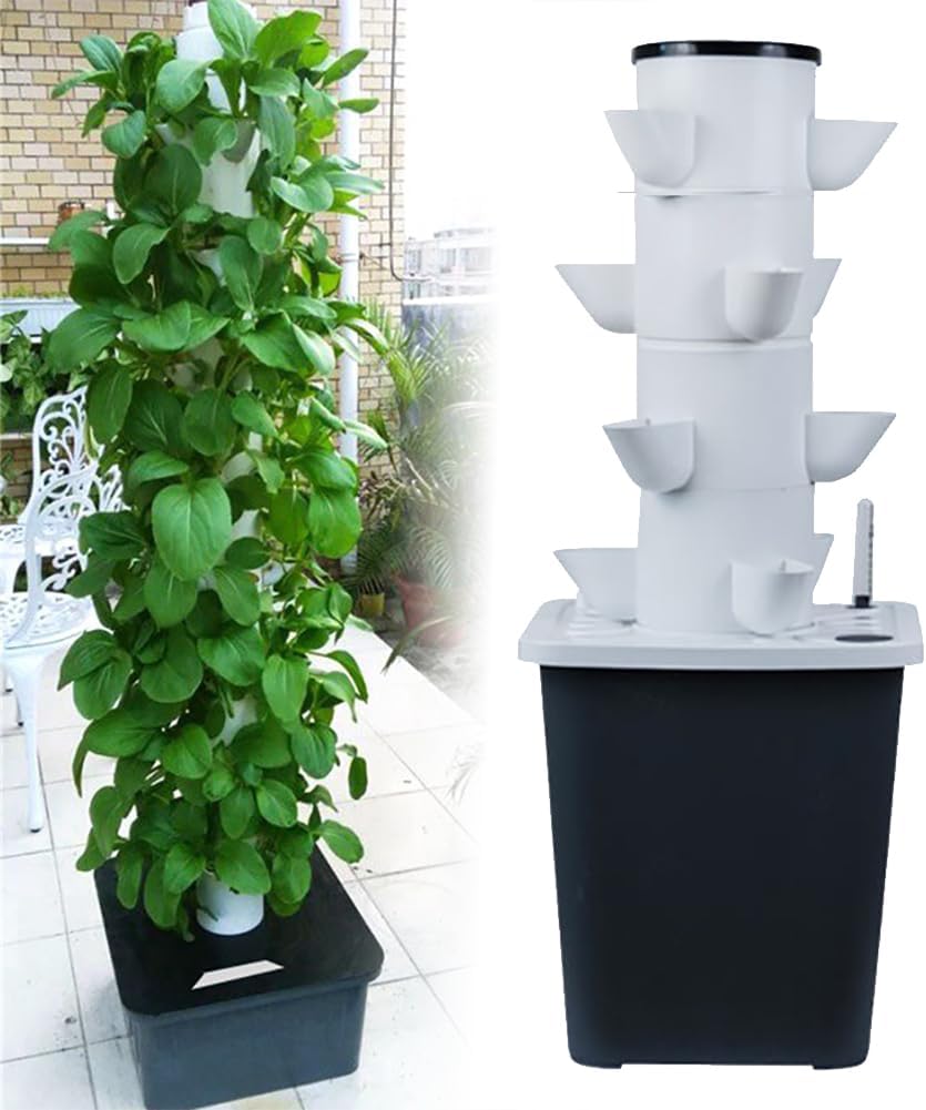 30 Pods Hydroponics Tower Garden Hydroponic Growing System Aeroponics Growing Kit for Herbs, Fruits and Vegetables with Hydrating Pump, Adapter, Net Pots, Timer for Herbs, Fruits and Vegetables 30 Pods Hydroponics Tower Garden Hydroponic Growing System Aeroponics Growing Kit for Herbs, Fruits and Vegetables with Hydrating Pump, Adapter, Net Pots, Timer for Herbs, Fruits and Vegetables