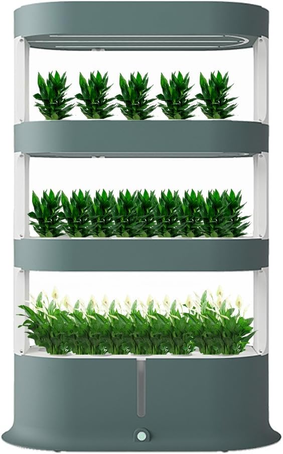 4 Layers Hydroponics Growing System, Indoor Herb Garden Kit with Remote Control  LED Grow Light, Aquaponics Grow System Nursery Pots, for Herbs Fruits Vegetables green