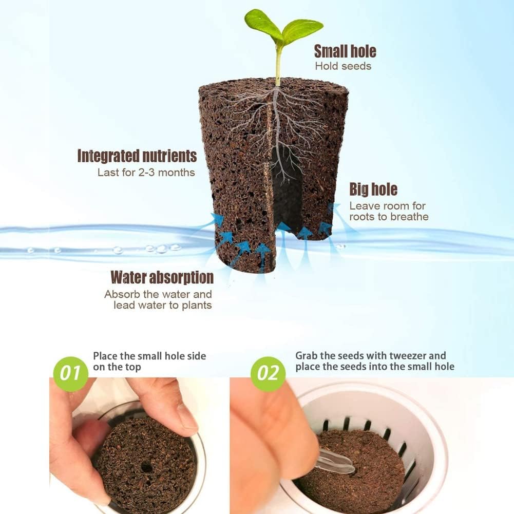 Hausdec Plant Grow Sponges for Garden Hydroponic Indoor Garden Smart Sponge with Nutrients, Replacement Grow Pod Hausdec Plant Grow Sponges for Garden Hydroponic Indoor Garden Smart Sponge with Nutrients, Replacement Grow Pod