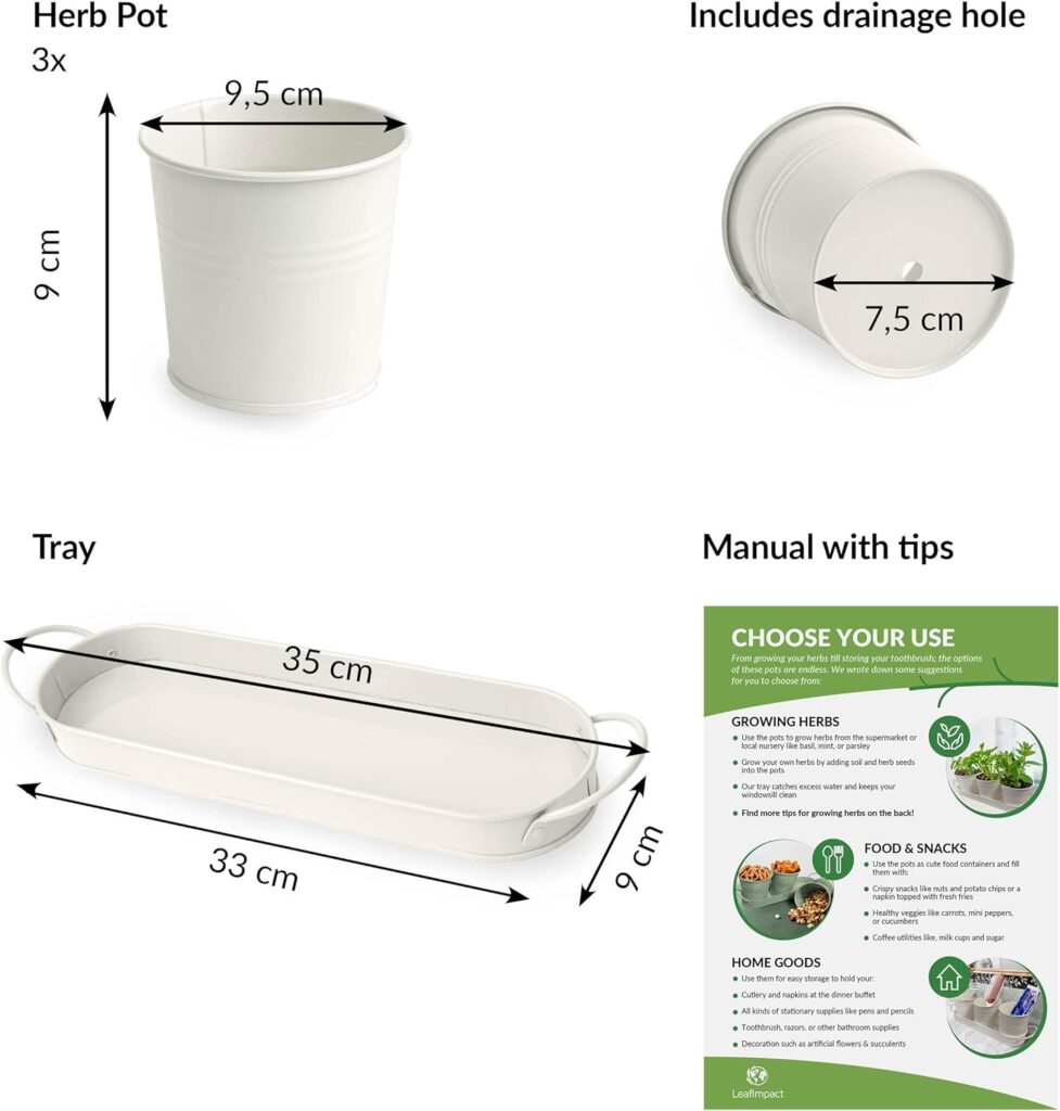 Herb Planter Indoor | Grow Fresh Herbs At Home | Herb Pots for Kitchen Windowsill | Kitchen Herb Garden | Indoor Herb Planter | Includes Drain Hole | Garden Pots for Basil, Mint, Parsley and More Herb Planter Indoor | Grow Fresh Herbs At Home | Herb Pots for Kitchen Windowsill | Kitchen Herb Garden | Indoor Herb Planter | Includes Drain Hole | Garden Pots for Basil, Mint, Parsley and More