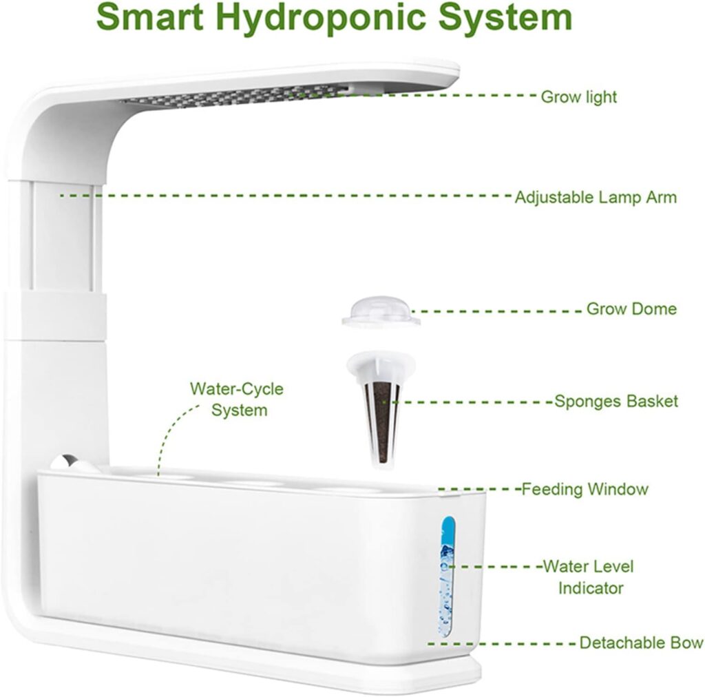 Hydroponics Growing System (3Pods) with LED Grow Light Smart Herb Indoor Garden Garden Kit Plants Germination Kit Automatic Timer Height Up to 13.4 For Kitchen Home Office White Hydroponics Growing System (3Pods) with LED Grow Light Smart Herb Indoor Garden Garden Kit Plants Germination Kit Automatic Timer Height Up to 13.4 For Kitchen Home Office White