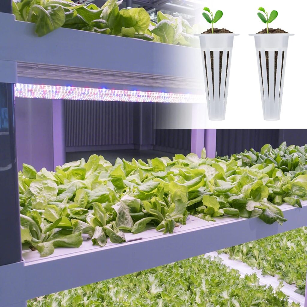 KINBOM 12 PCS Grow Baskets, Plastic Hydroponic Growing Containers Soilless Replacement Grow Basket for Hydroponics (White)