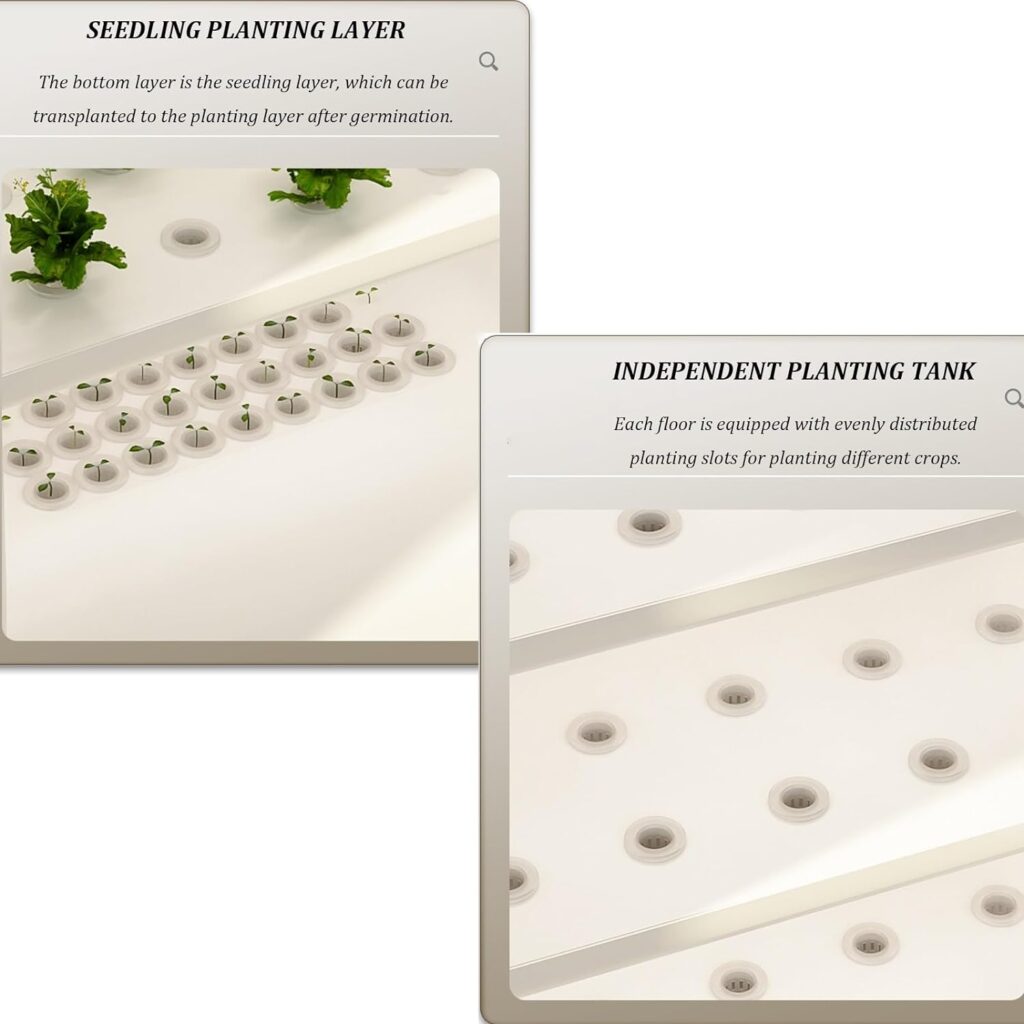 MTSYXYM Hydroponics growing kits,hydroponics growing tower,Hydroponics Tower with LED Grow Light,vegetables hydroponic grow kit,for Herbs, Fruits and Vegetables.