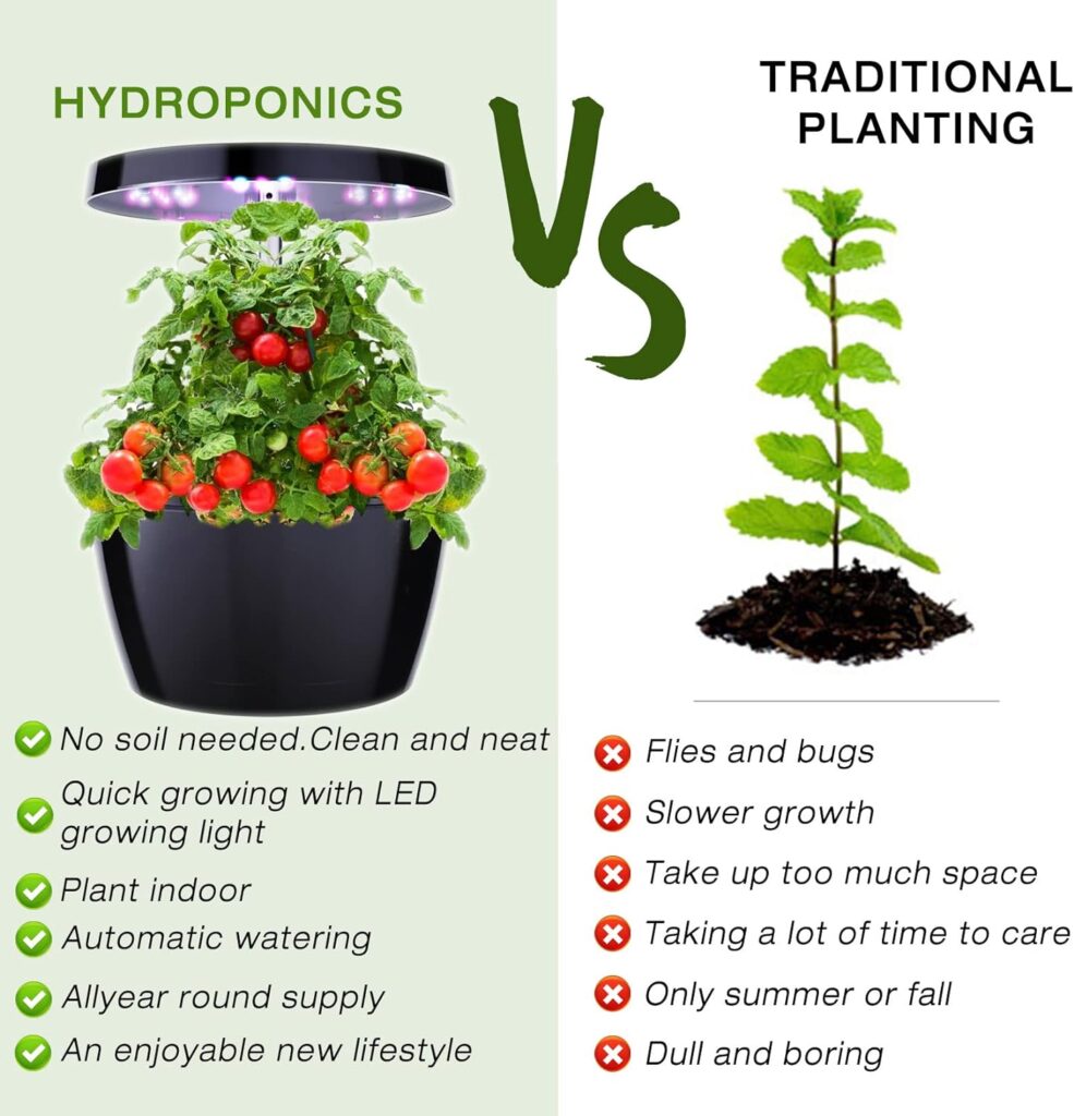 NaoSIn-Ni 4 Pots Hydroponics Growing System with LED Grow Light, Indoor Herb Garden Starter Kit for Beginners Vegetable Gardening System for Home Kitchen NaoSIn-Ni 4 Pots Hydroponics Growing System with LED Grow Light, Indoor Herb Garden Starter Kit for Beginners Vegetable Gardening System for Home Kitchen