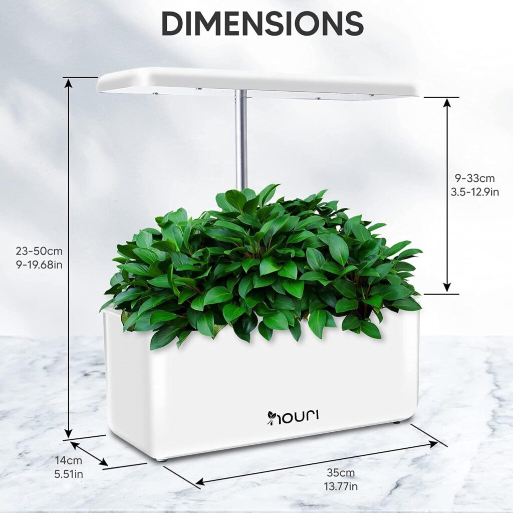 Nouri Smart Garden for Home Cooks | Gift for Mom | Hydroponics Growing System | LED Grow Lights | Indoor Herb Garden Kit for Windowsill | Herb Growing Kit indoors for Home Kitchen Gardening, White Nouri Smart Garden for Home Cooks | Gift for Mom | Hydroponics Growing System | LED Grow Lights | Indoor Herb Garden Kit for Windowsill | Herb Growing Kit indoors for Home Kitchen Gardening, White