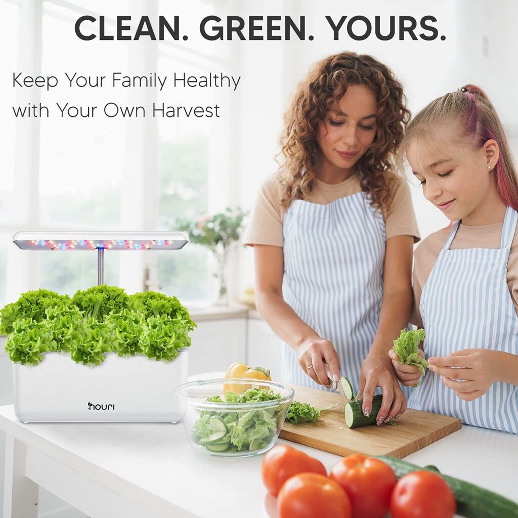 Nouri Smart Garden for Home Cooks | Gift for Mom | Hydroponics Growing System | LED Grow Lights | Indoor Herb Garden Kit for Windowsill | Herb Growing Kit indoors for Home Kitchen Gardening, White Nouri Smart Garden for Home Cooks | Gift for Mom | Hydroponics Growing System | LED Grow Lights | Indoor Herb Garden Kit for Windowsill | Herb Growing Kit indoors for Home Kitchen Gardening, White