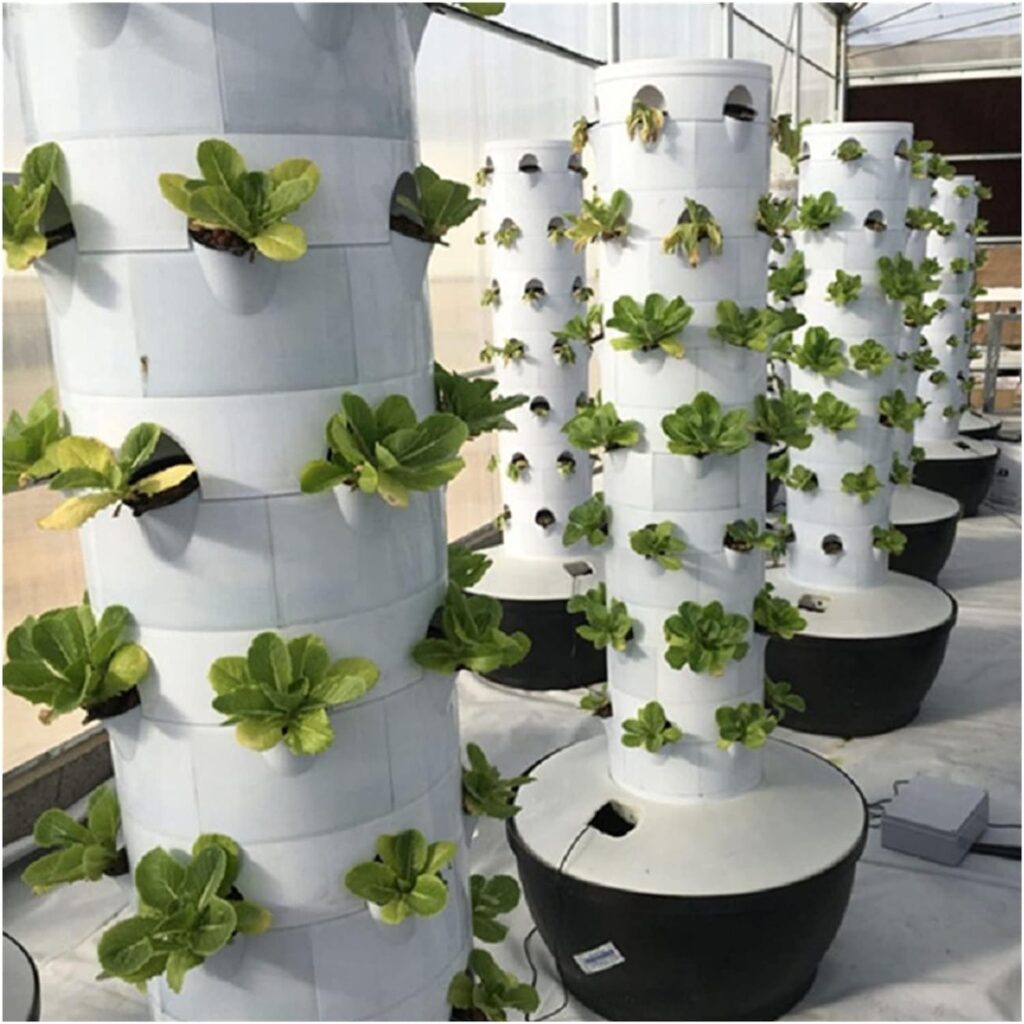 ROLTIN Garden Hydroponic Growing System Vertical Tower Automate Aeroponics Mini Indoor Outdoor Home Grow Herb Without Led Light,Hydroponic Growing Kits  Systems (White Light)
