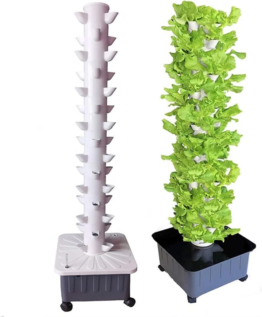 TEHONGMAI Hydroponics Growing System for Indoor Gardening - Vertical Aeroponic Tower Garden to Grow Herbs, Fruits  Vegetables - Aero Gardening System  Hydroponic Kit with 45 Grow Sites