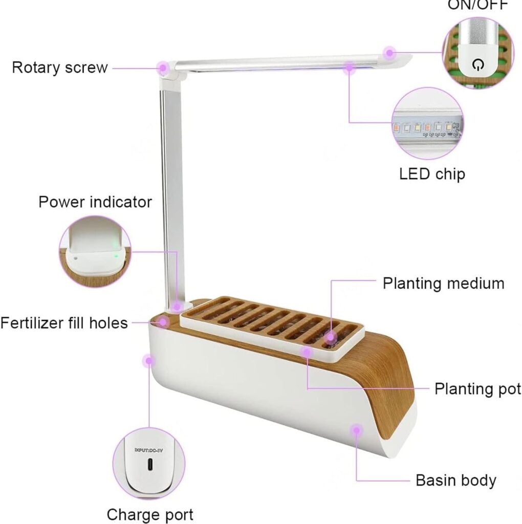 VVLXRIC Hydroponics Herbs, Plant LED Lights Support 16 Hours Automatic Fill Light, Grow Garden Indoors, Great for Growing Small Plants VVLXRIC Hydroponics Herbs, Plant LED Lights Support 16 Hours Automatic Fill Light, Grow Garden Indoors, Great for Growing Small Plants